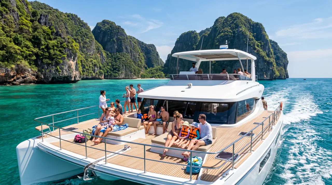 Phi Phi, Maya Bay & Khai Islands Full-Day Catamaran Tour — boat tour to Maya Bay and the Phi Phi Islands, Thailand