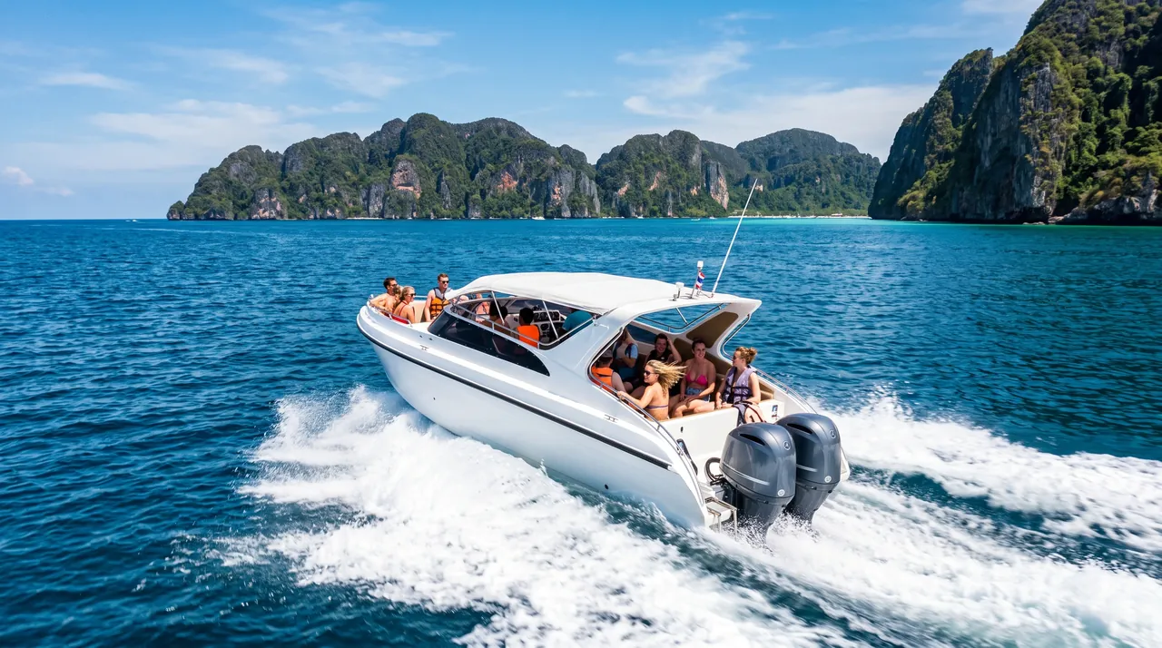 From Phuket: Phi Phi Islands, Maya Bay & Khai Nok Tour — boat tour to Maya Bay and the Phi Phi Islands, Thailand